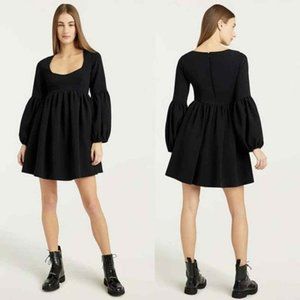 Cinq A Sept Dorina Balloon Long Sleeve Mini Dress Women's Black Size: 4 NWT